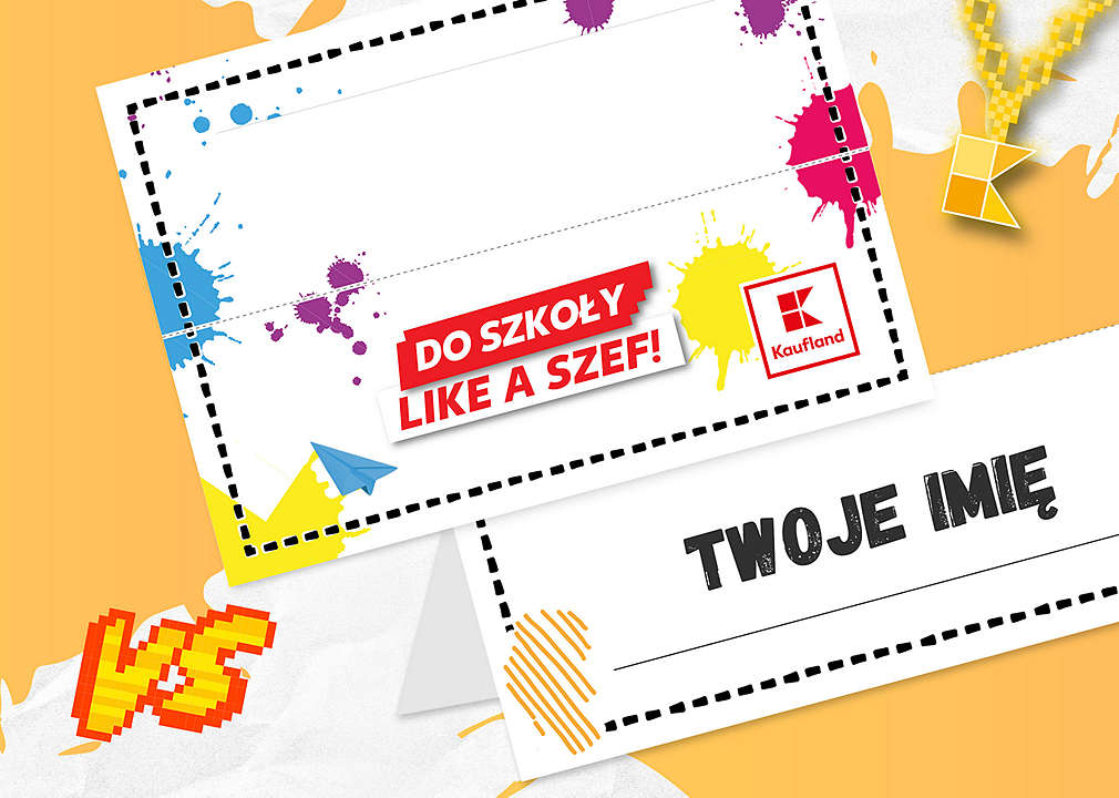 Pobierz szablon indentyfikatora z hasłem "Do szkoły like a szef"