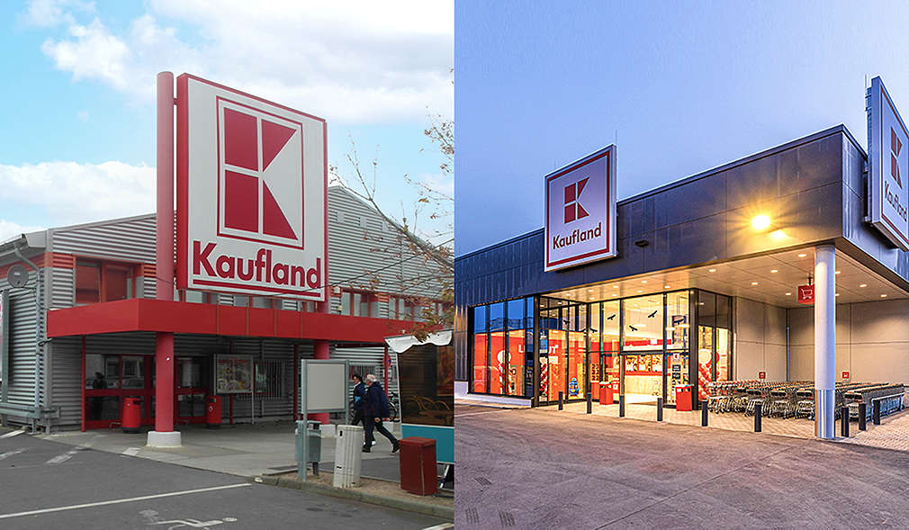 Neue Filiale an bestehendem Standort in Herzberg; Abbildung: Vorher-Nachher