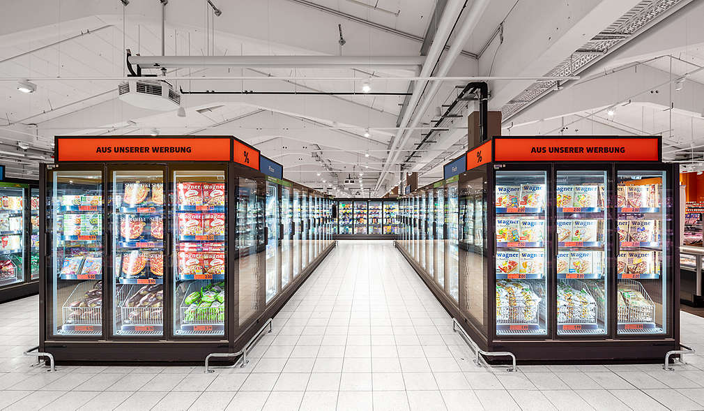 Abbildung: Kühlregal in einer Kaufland-Filiale