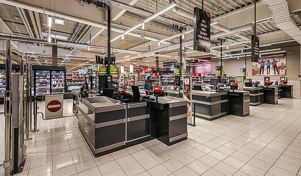 Kassenbereich der Kaufland-Filiale in Reichenbach