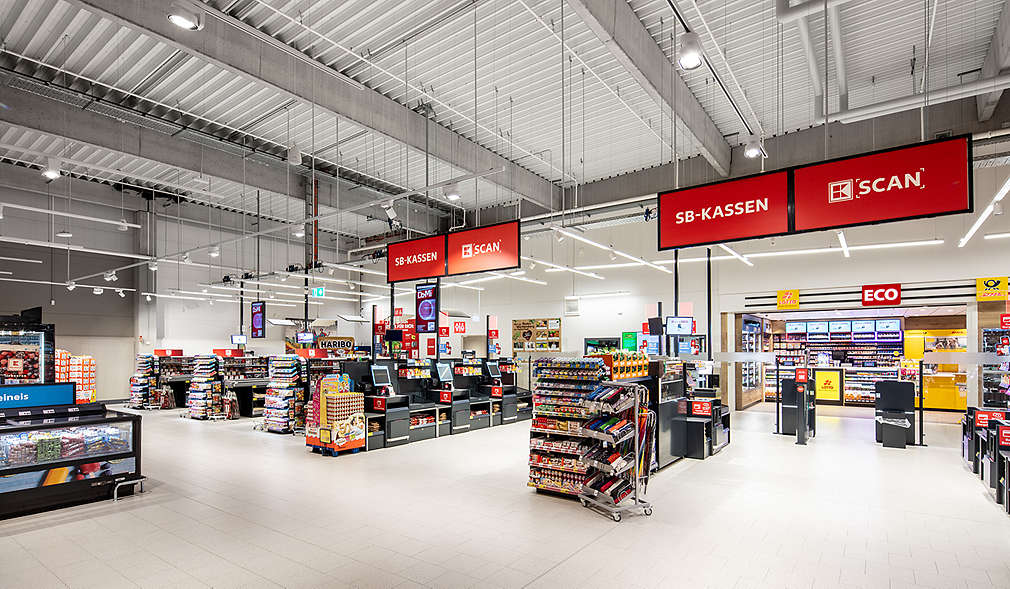 Abbildung: SB-Kassen in der Kaufland-Filiale in Tuttlingen