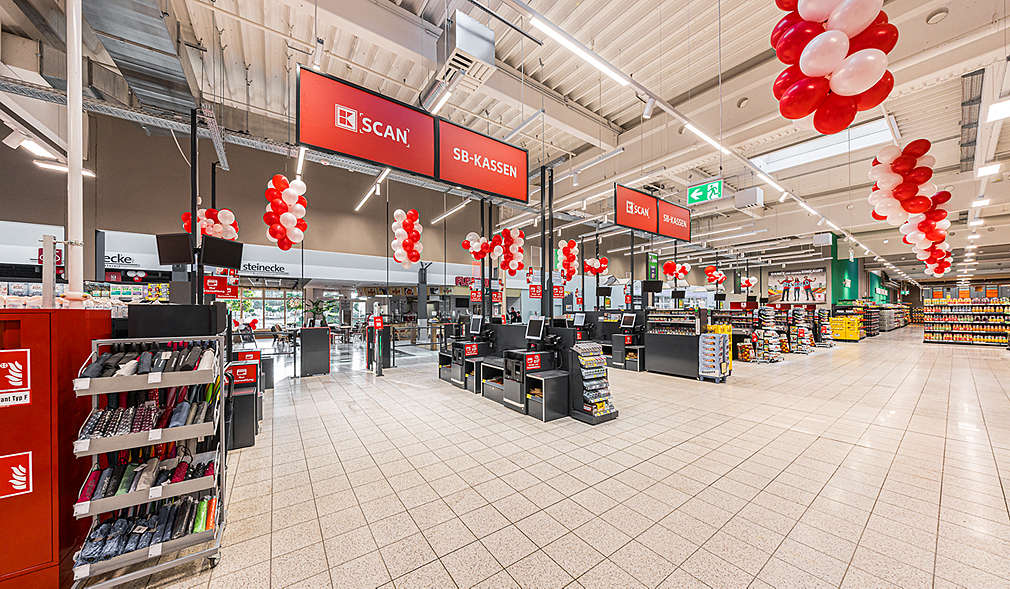 Abbildung: Kaufland-Filiale in Brandenburg – SB-Kassen