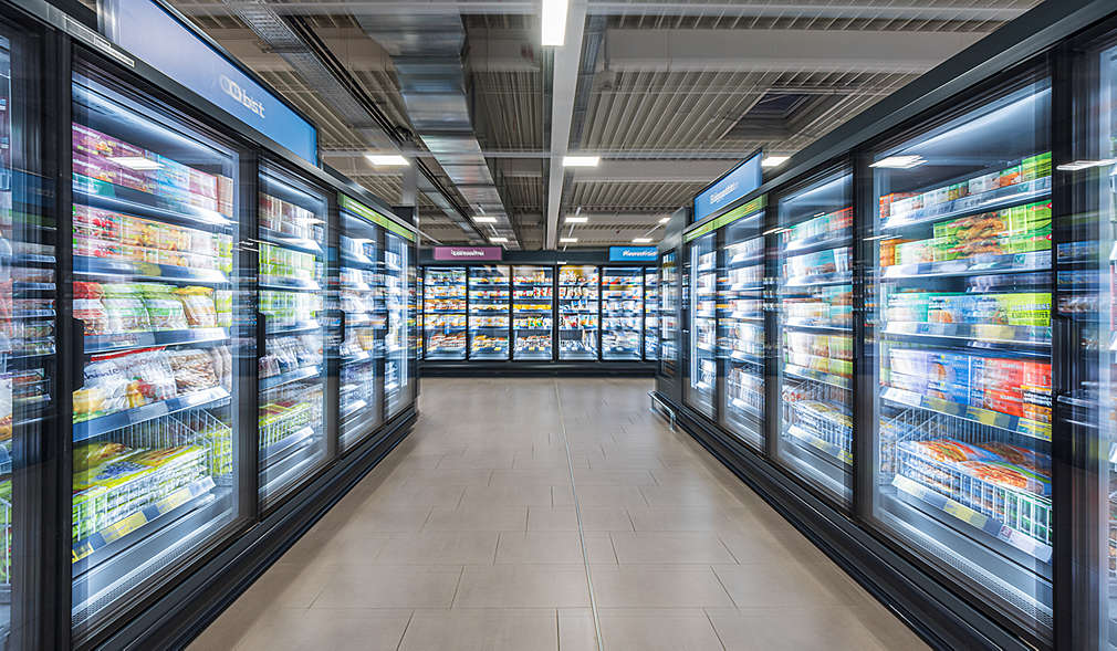 Abbildung: Tiefkühl-Möbel in der Kaufland-Filiale in Chemnitz