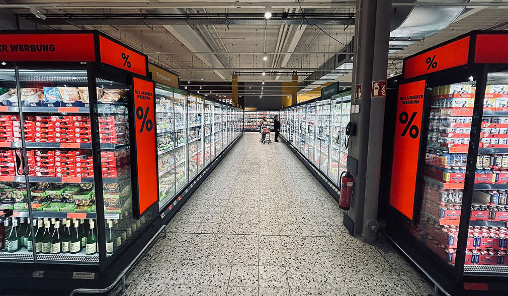 Abbildung: Kühlmöbel in der Kaufland-Filiale in Haßloch