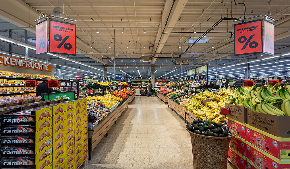 Abbildung: Kaufland-Filiale in Henstedt-Ulzburg – Obst- und Gemüse-Abteilung