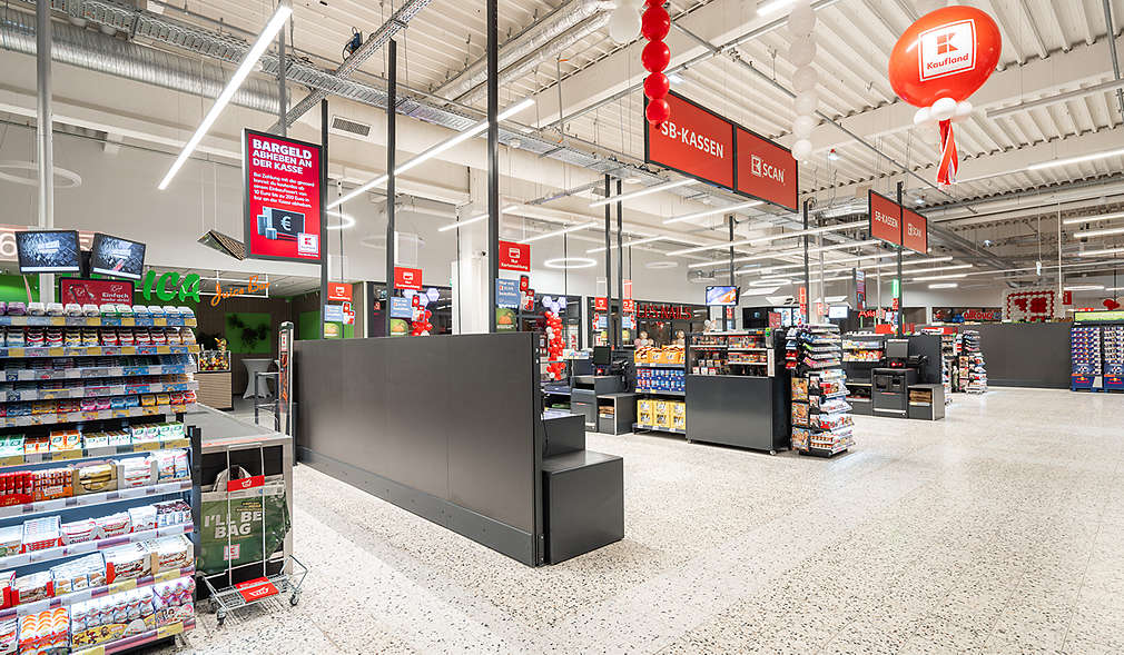 Abbildung: Kaufland-Filiale in Ingelheim – SB-Kassen