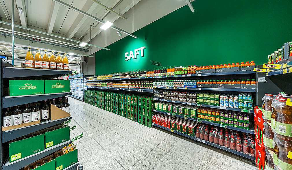 Abbildung: Kaufland-Filiale in Landsberg – Säfte