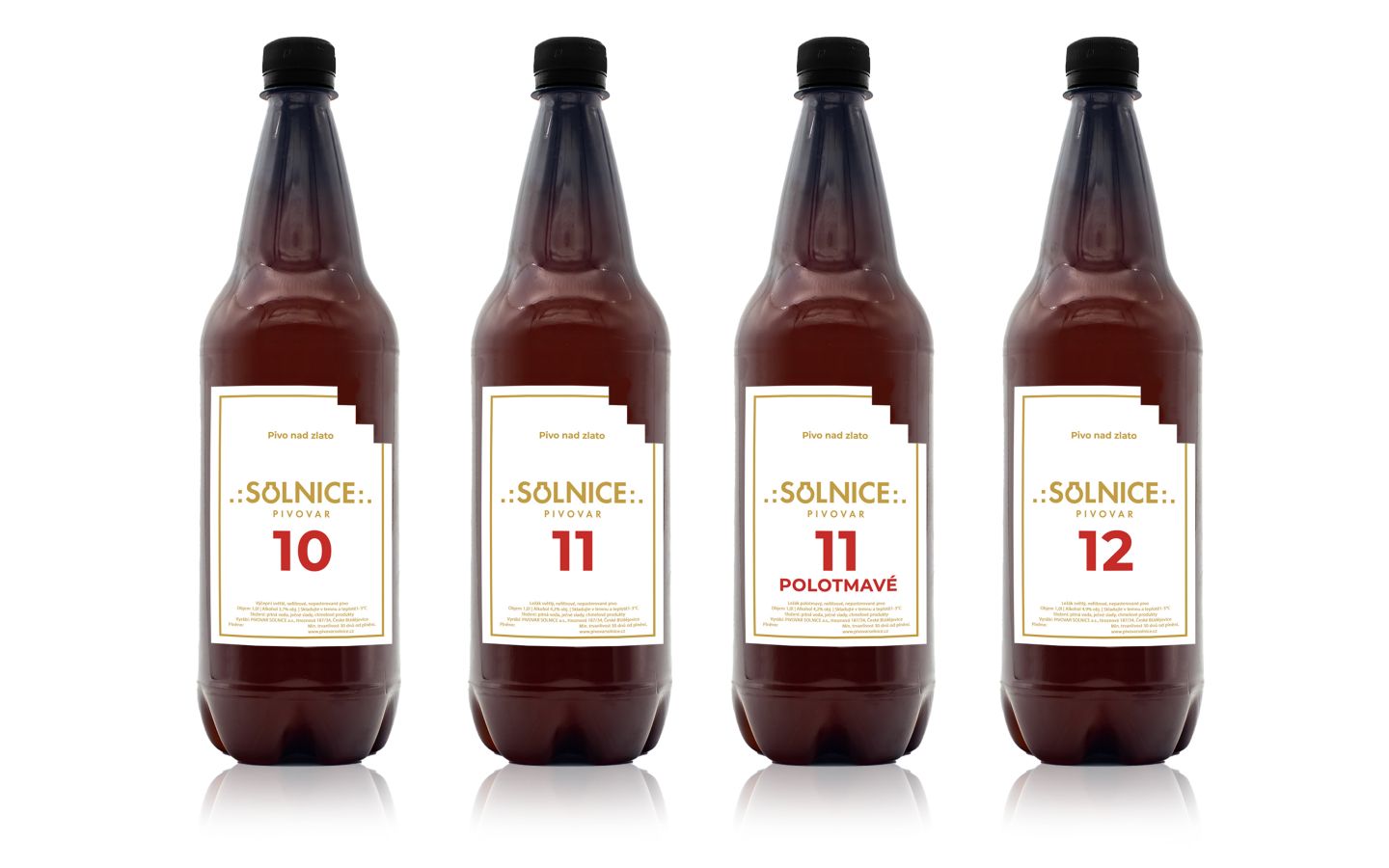 Piva z pivovaru Solnice, různé druhy