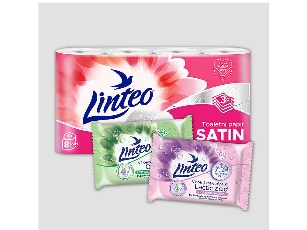 toaletní papíry značky Linteo, různé druhy