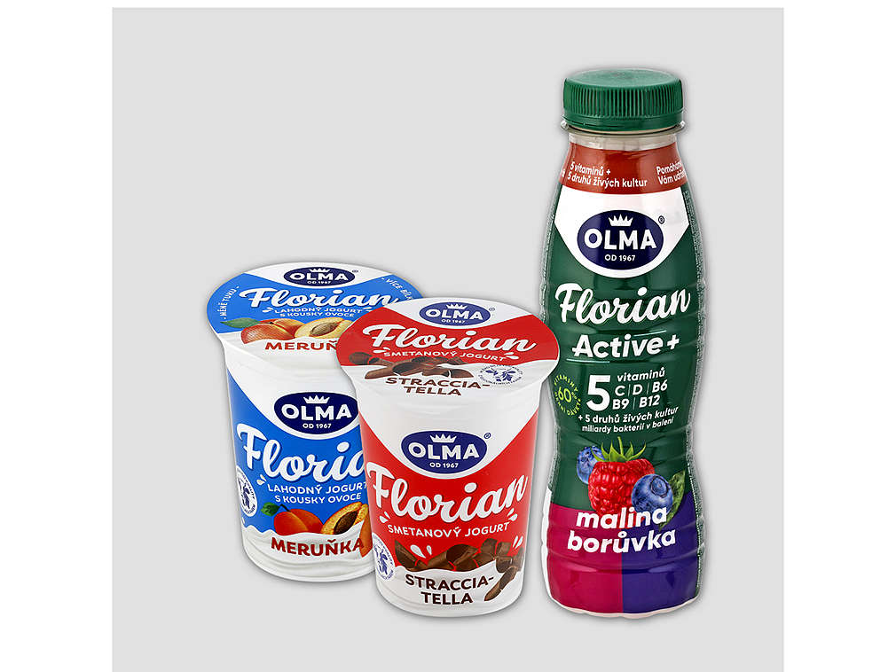 produkty značky Olma Florian, různé druhy