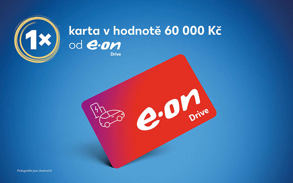 1x karta e.on Drive v hodnotě 60 000 Kč na dobíjení auta
