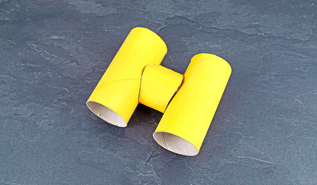 Abbildung: Toilettenpapierrollen als Fernglas