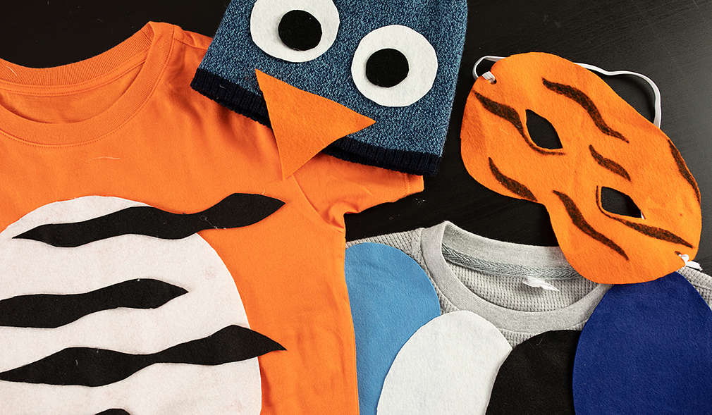 Tiger- und Vogelkostüm