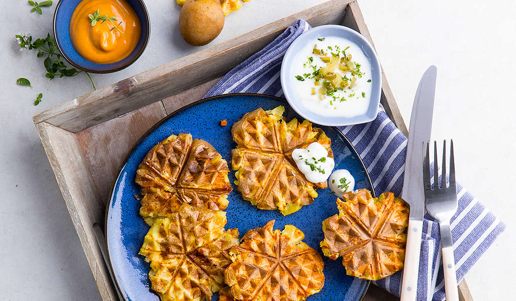 Kartoffeln aus dem Waffeleisen