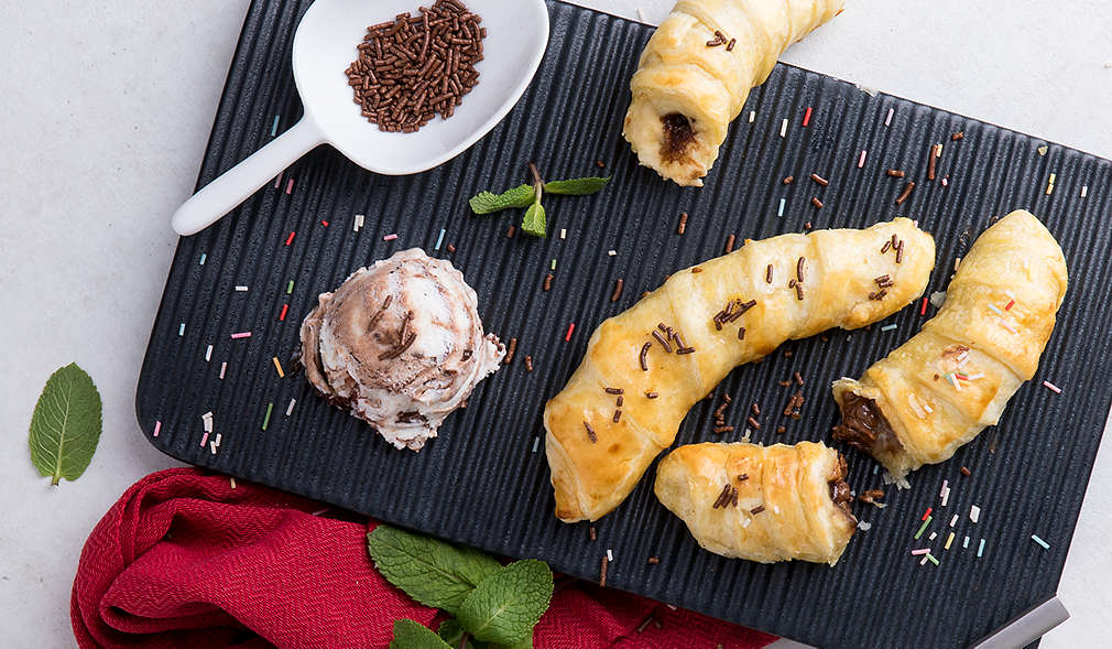 Banane im Blätterteig