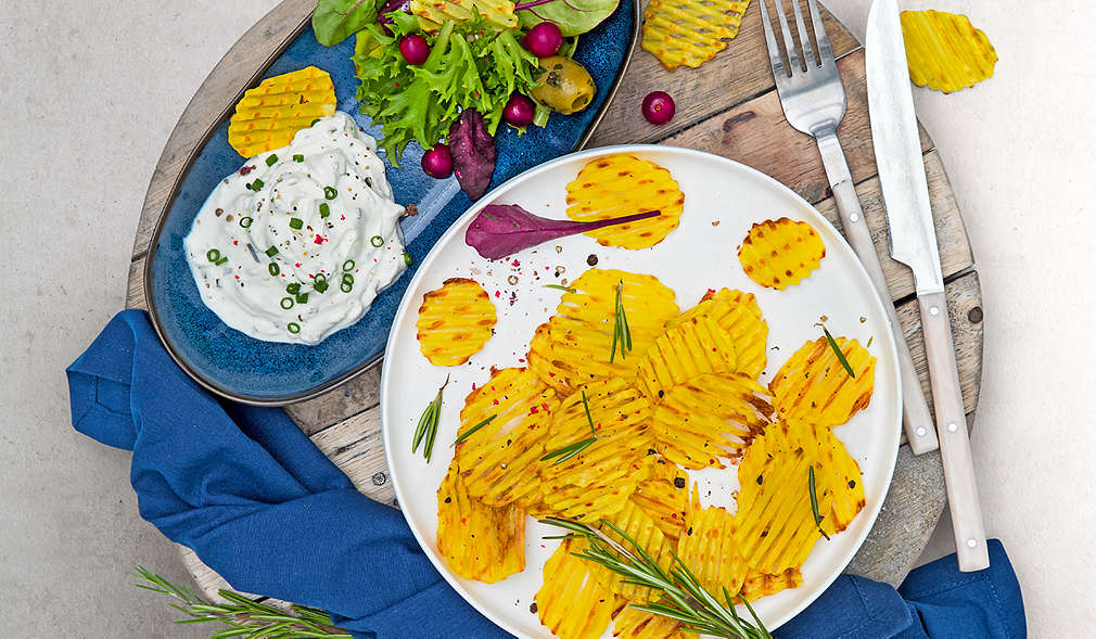 Rosmarin-Wellen-Kartoffeln aus dem Kontaktgrill