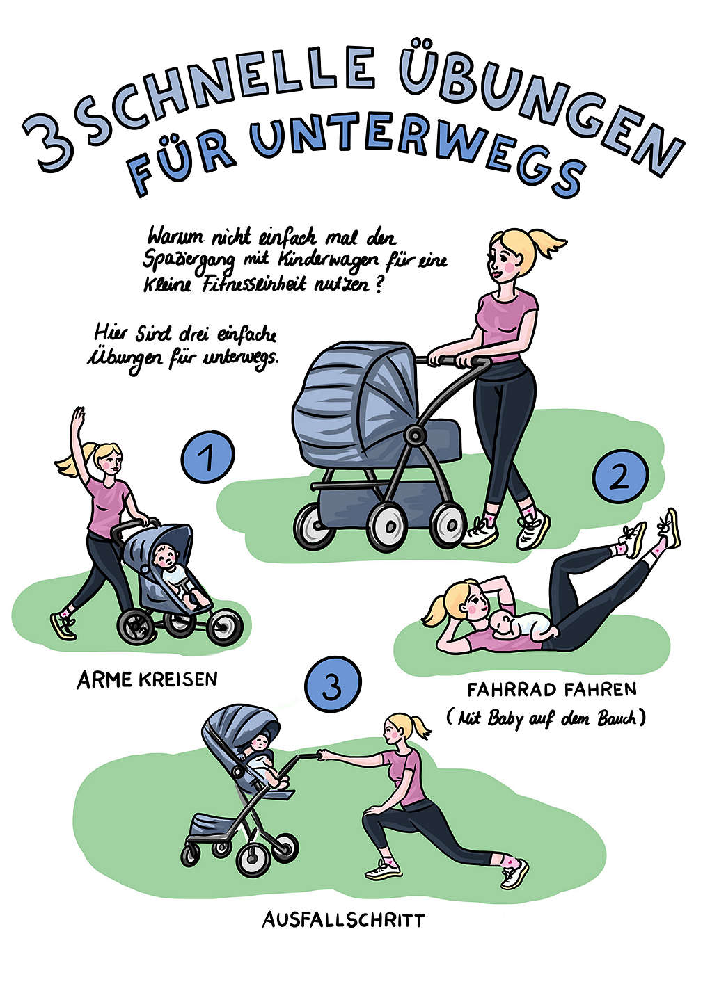 Infografik: 3 schnelle Übungen für unterwegs