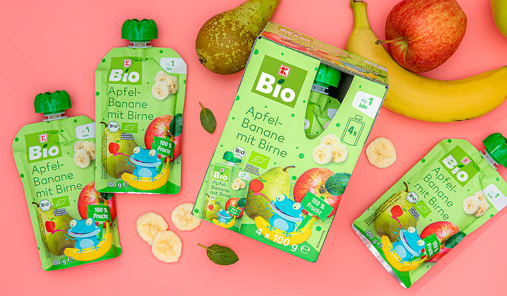 Abbildung der Quetschbeutel von K-BIO Baby