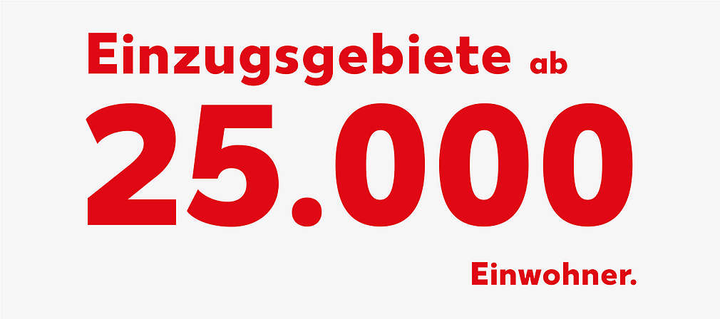 Einzugsgebiete ab 25.000 Einwohner.
