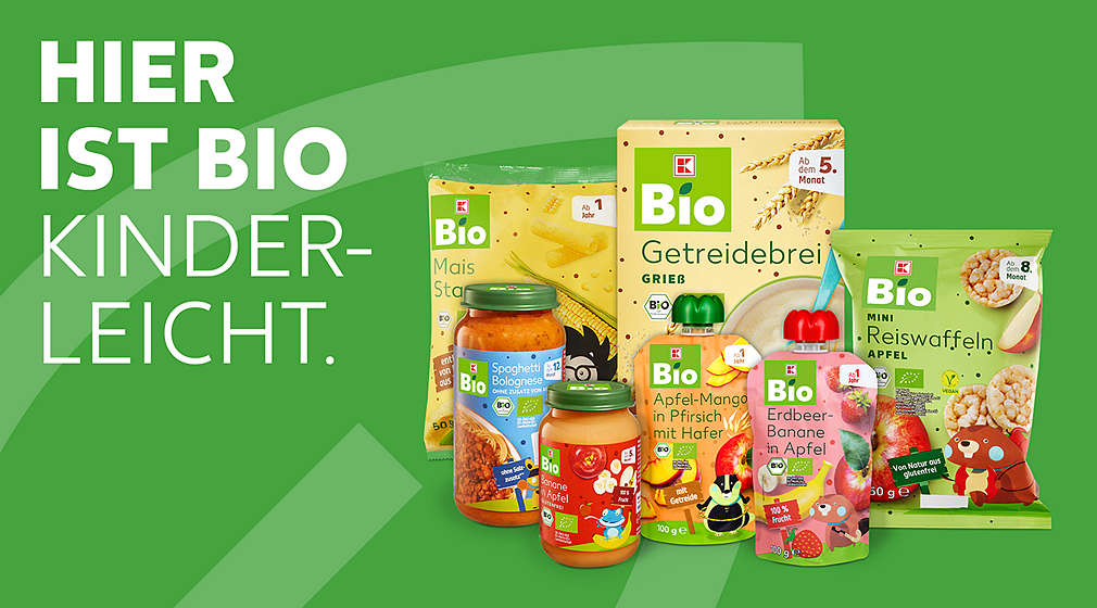 Produktrange von verschiedenen Produkten von K-BIO BABY