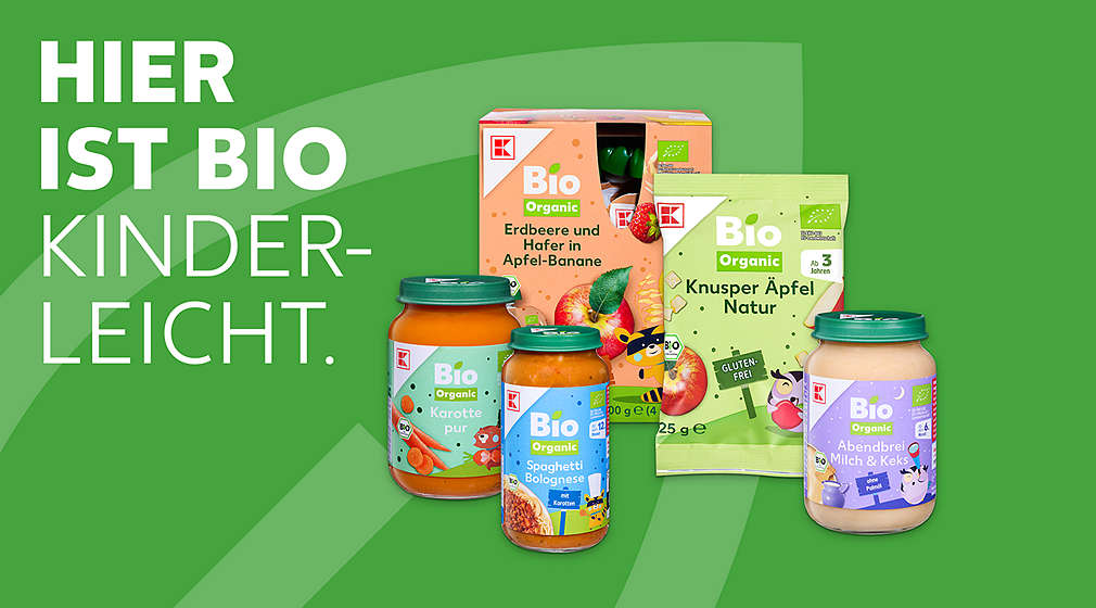 Produktrange von verschiedenen Produkten von K-BIO BABY
