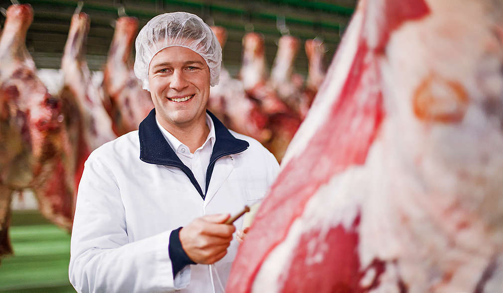 Fleischer in Fleischbetrieb