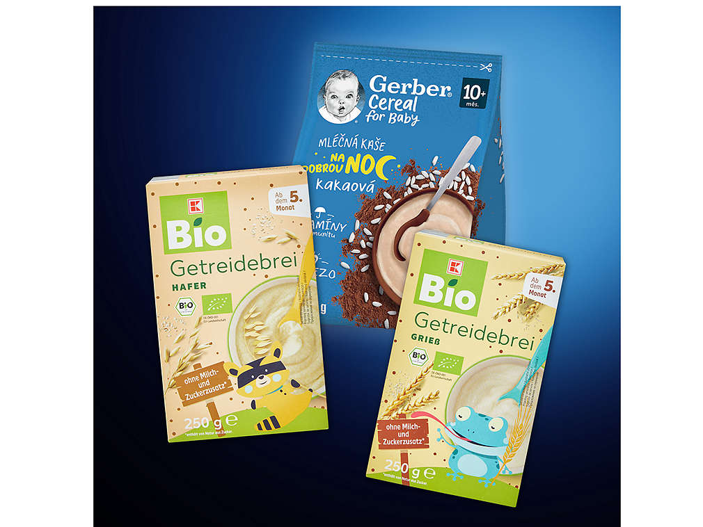 různé druhy instantních kaší pro kojence - Kaufland Card kupón na slevu 30 % za 5 bodů
