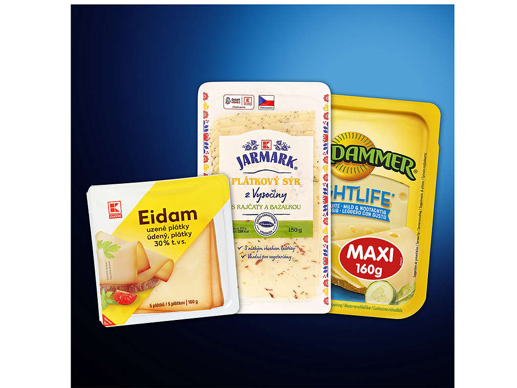 Balené plátkové sýry - různé druhy