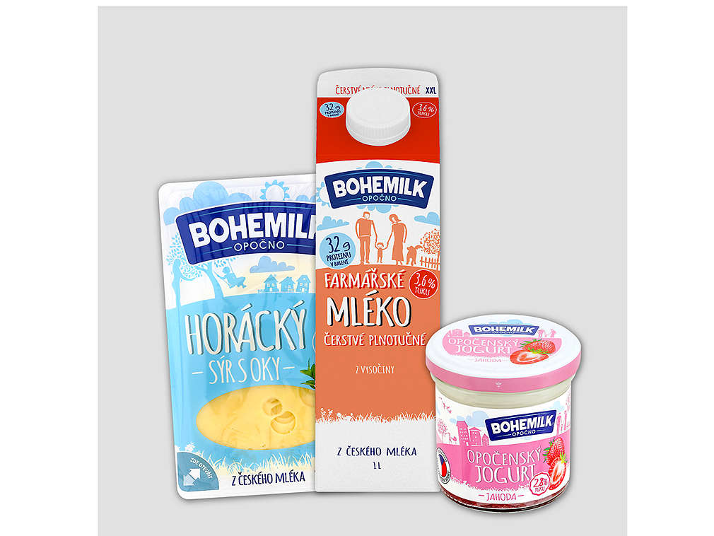 Produkty značky Bohemilk - různé druhy
