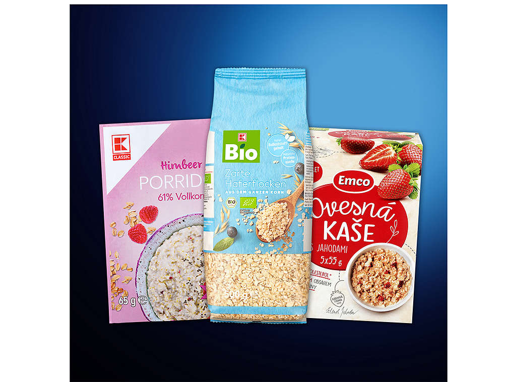 Cereální vločky a kaše - různé druhy