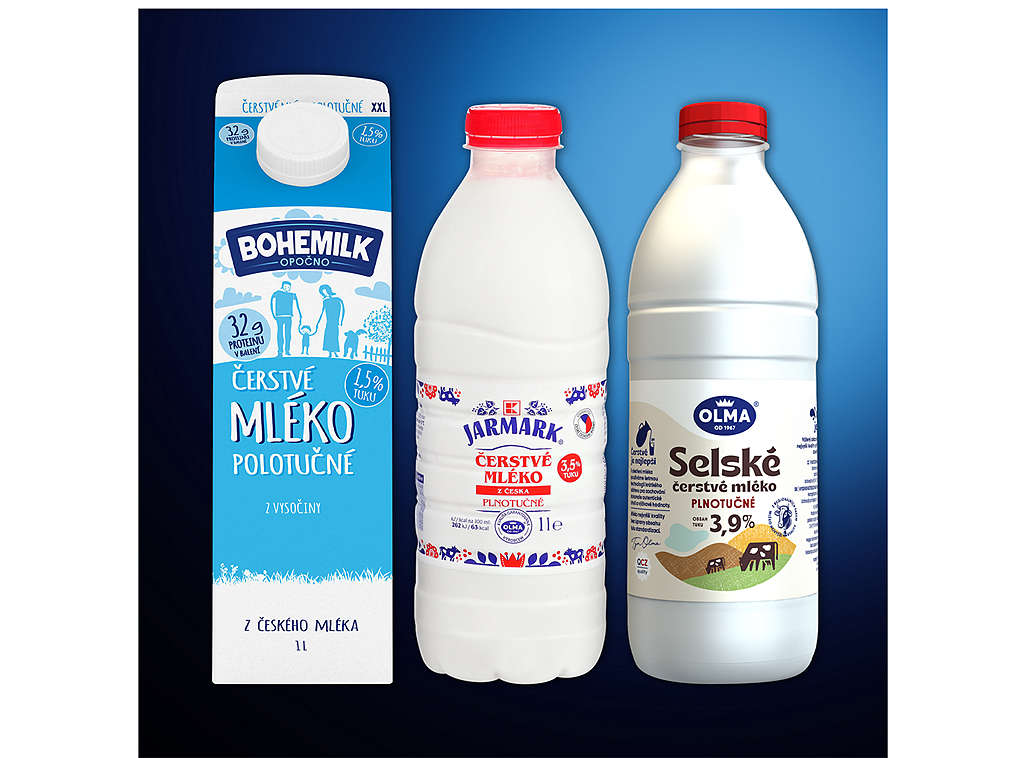 Čerstvá mléka - různé druhy