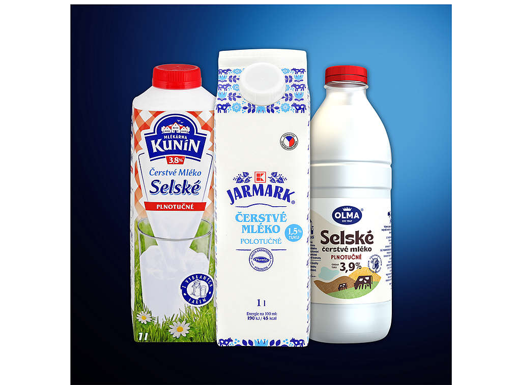 Čerstvá mléka - různé druhy