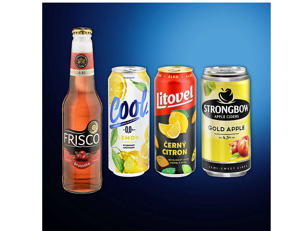 Cidery a ochucená piva - různé druhy