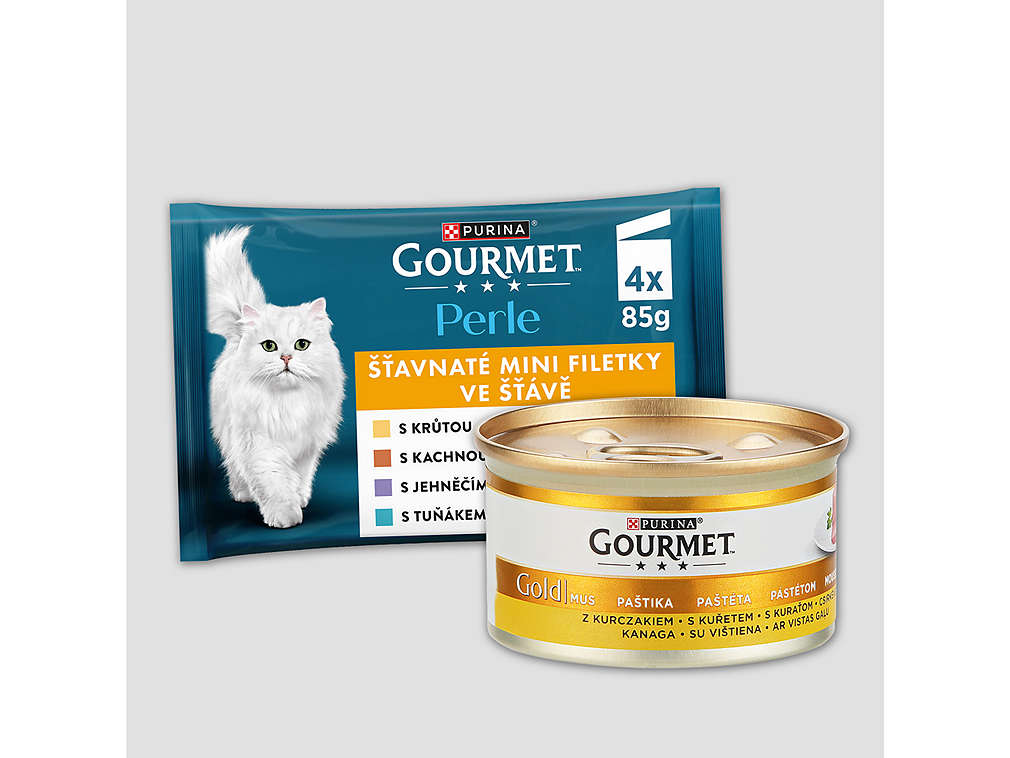Krmivo pro kočky značky Gourmet