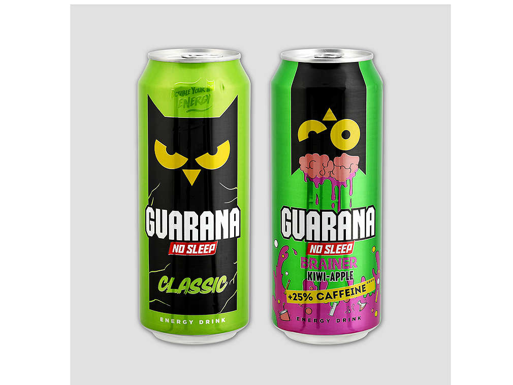 Energetické nápoje značky Guarana - různé druhy