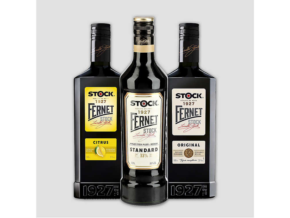 alkoholické nápoje značky Fernet Stock
