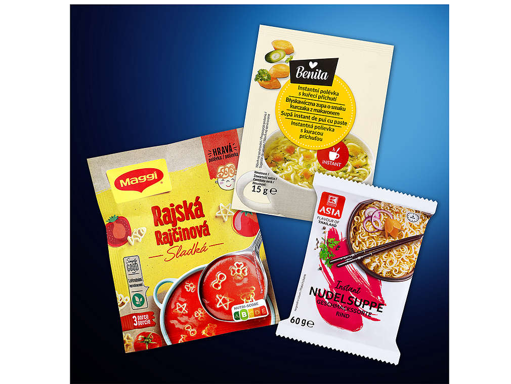 Instantní polévky - různé druhy
