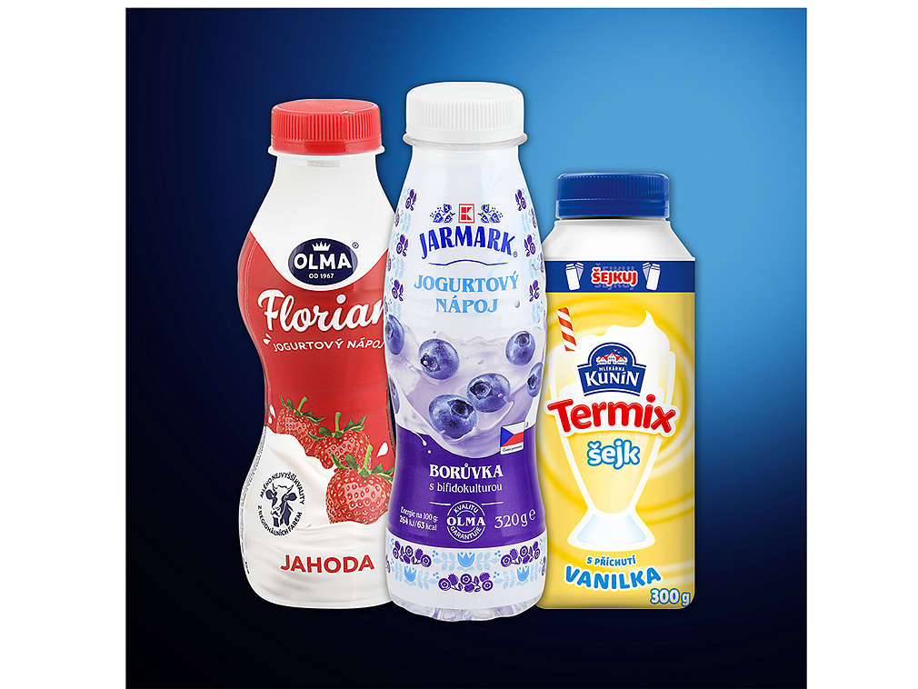 Jogurtové nápoje - různé druhy