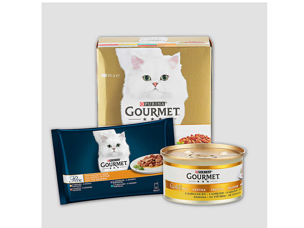 Krmivo pro kočky značky Gourmet 85 g až 12 × 85 g - různé druhy
