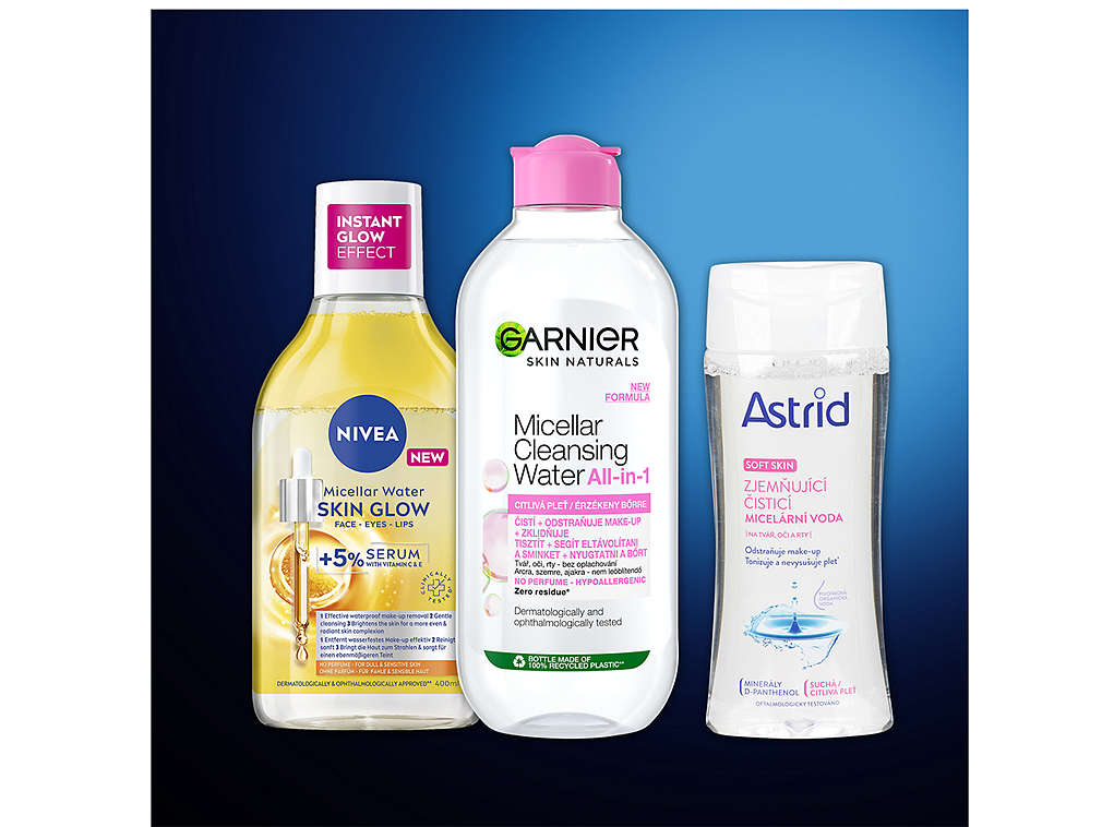 Micelární vody a tonika - různé druhy