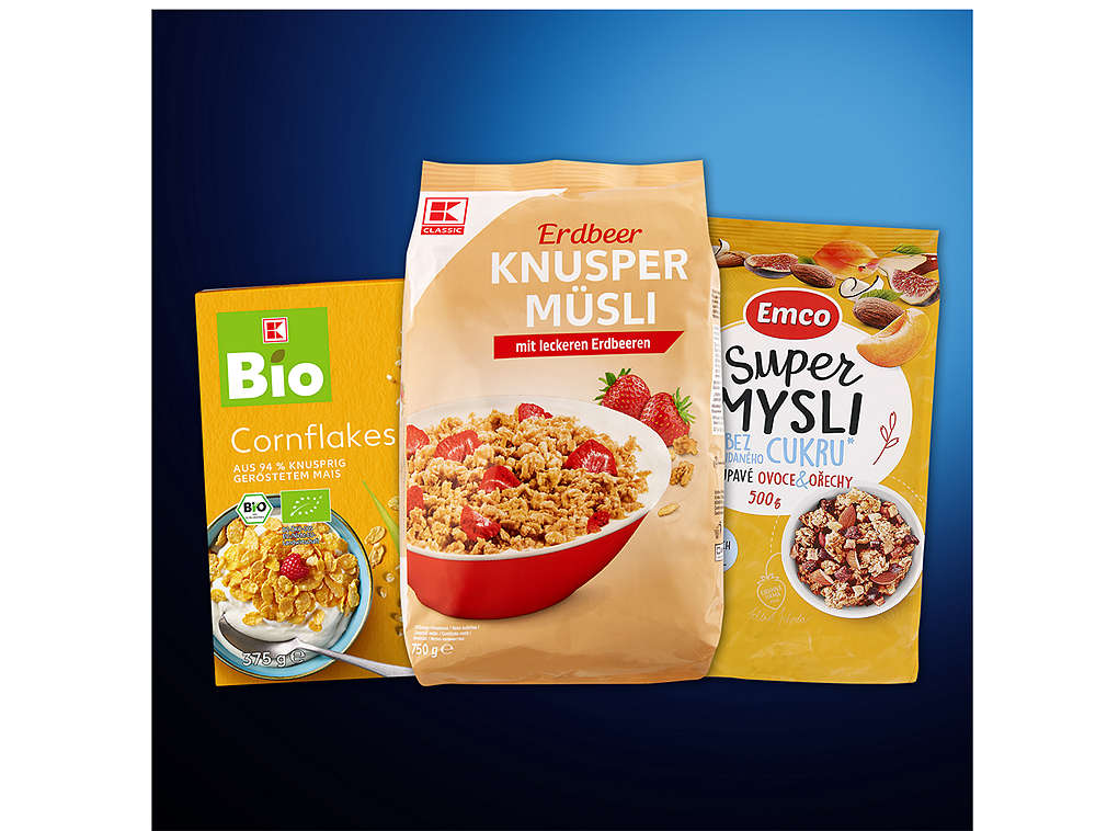 Müsli a cereálie - různé druhy