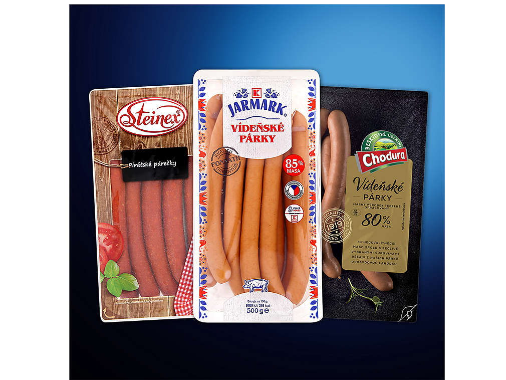 Balené párky - různé druhy