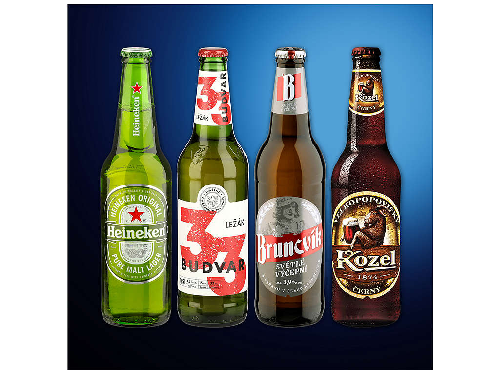 Piva ve skle - různé druhy