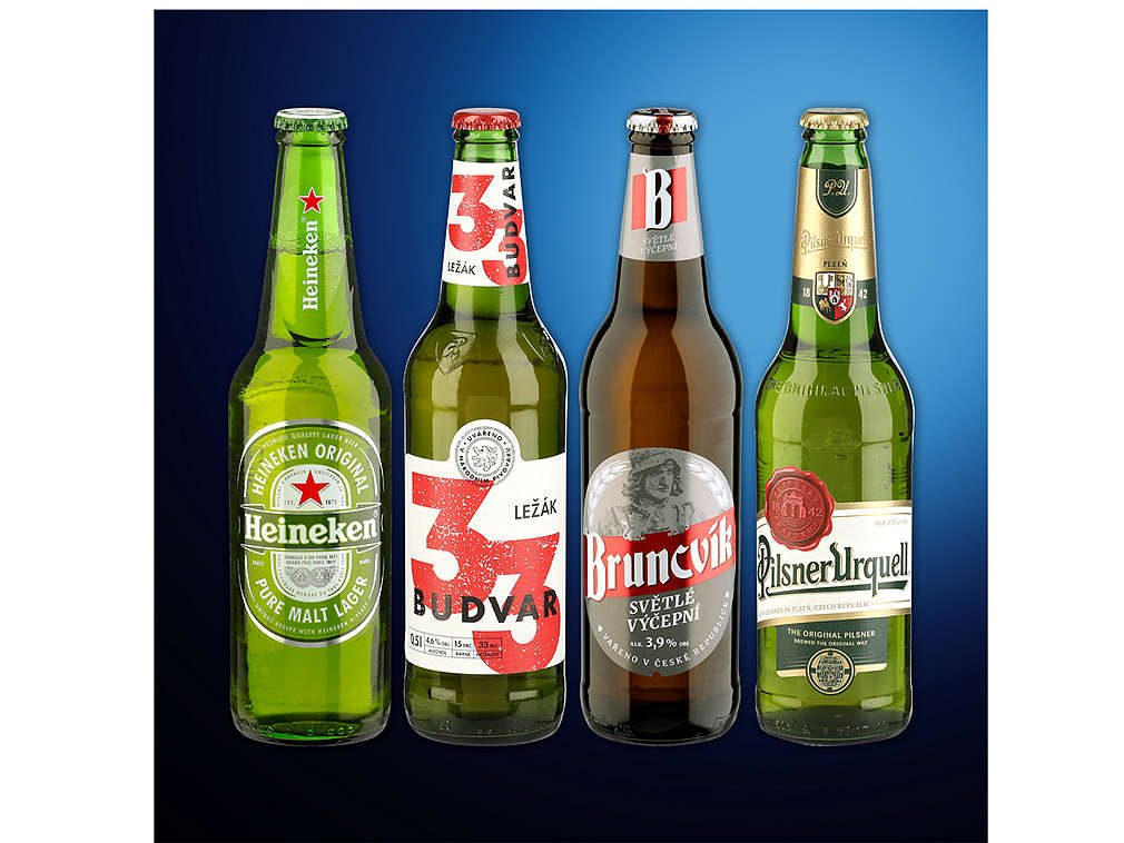 Piva ve skle - různé druhy