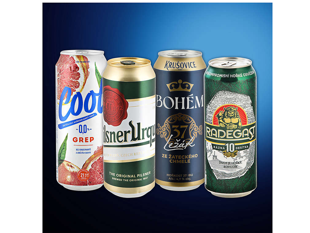 Plechovková piva - různé druhy
