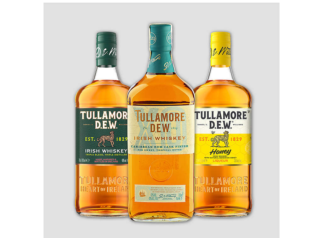 Produkty značky Tullamore Dew - různé druhy