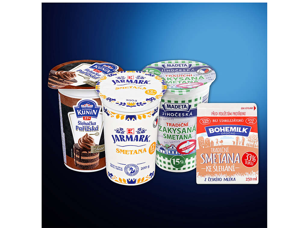 Čerstvé smetany - různé druhy