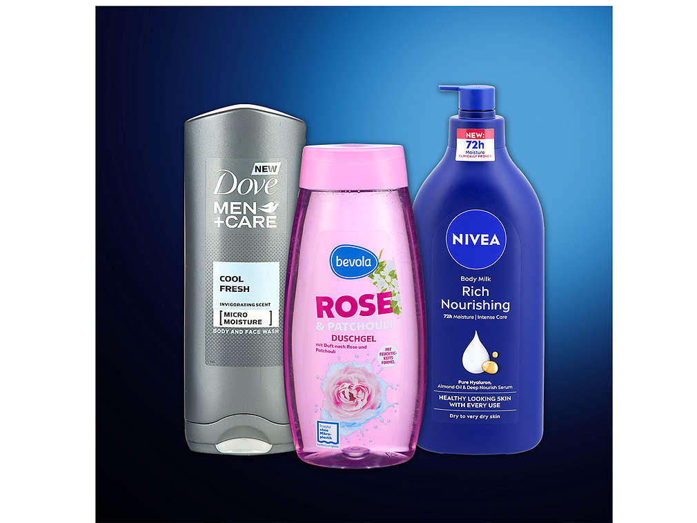 Sprchové gely a tělová mléka