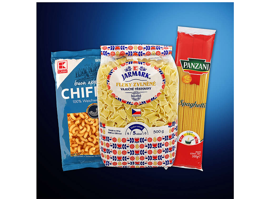 Sušené těstoviny - různé druhy