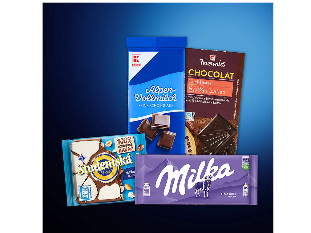 Tabulkové čokolády - různé druhy